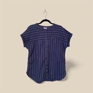 Columbia 100% Cotton Navy Striped Shirt